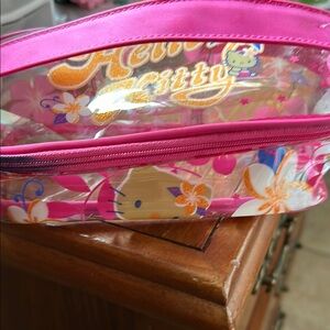 Hello Kitty Pink Floral Cosmetic Bag